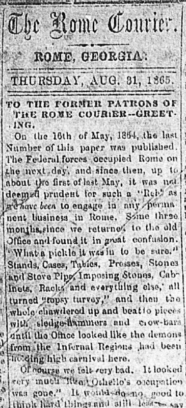 Rome weekly courier, Aug. 31, 1865