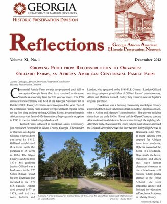 Reflections- Georgia African American Historic Preservation Network, Vol. 11, no. 1 (Dec. 2012)