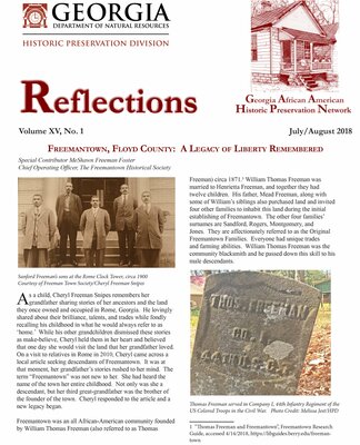 Reflections (Georgia African American Historic Preservation Network), 2018 July/Aug.