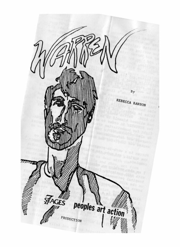 Warren, by Rebecca Ranson, program for the first run of the play at 7 Stages Theatre, Atlanta, Georgia, opened August 23, 1984 (8 pages)