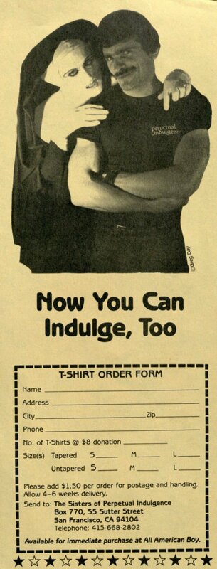 Sisters of Perpetual Indulgence, advertisements, circa 1980s