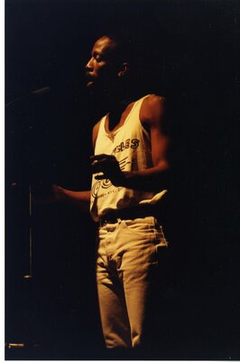 Essex Hemphill on stage at Men and Masculinity Conference, Oglethorpe University, Atlanta, Georgia, June 2, 1990.