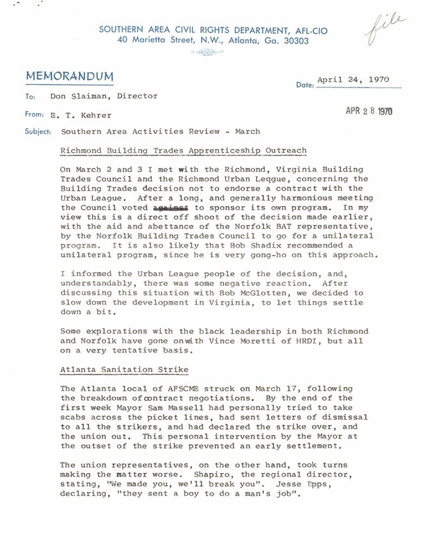 Correspondence: Edward Thomas Kehrer, 1968-1971 [page 19]