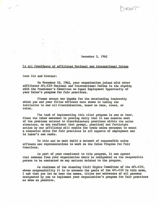 Equal Employment Opportunity, President's Committee on: Correspondence, 1962 [page 74]