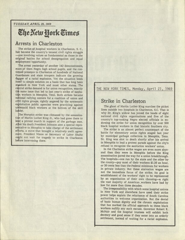 Charleston Hospital Strike, printed materials, 1969 [page 12]