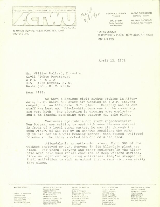 William Pollard [Executive Director], correspondence, 1978 [page 56]