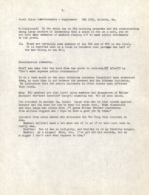 Jewish Labor Committee Survey of Southern States on Labor Union Integration: Georgia (1 of 2) [page 30]